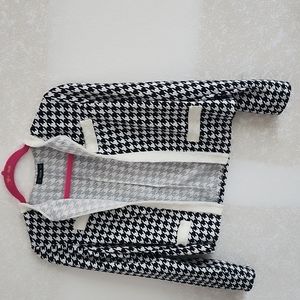 Black and white Open front Blazer